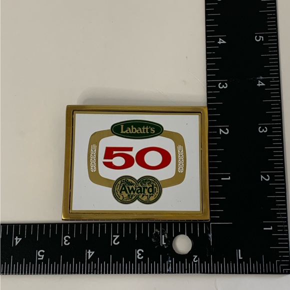 Rare Solid Brass Vintage Labatt’s 50 Ale Award Belt Buckle - Picture 5 of 7